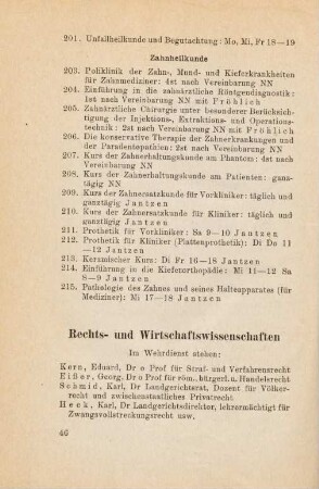 46-49, Rechts- und Wirtschaftswissenschaften