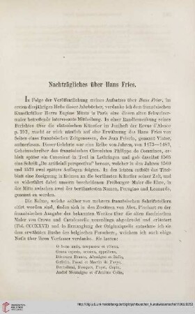 2: Nachträgliches über Hans Fries