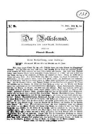 Der Volksfreund. N[umer]o 9.