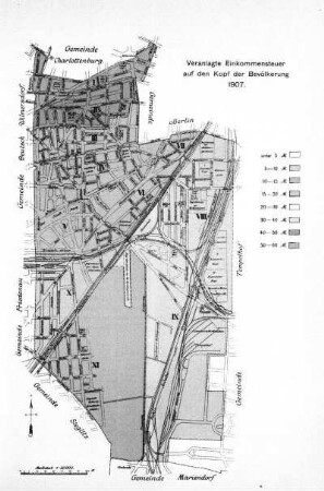 Veranlagte Einkommensteuer auf den Kopf der Bevölkerung 1907