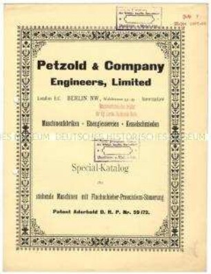 Spezial-Katalog über stehende Maschinen mit Flachschieber-Präzisions-Steuerung