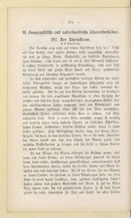 III. Geographische und naturkundliche Charakterbilder