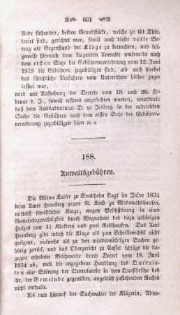 188. Anwaltsgebühren.
