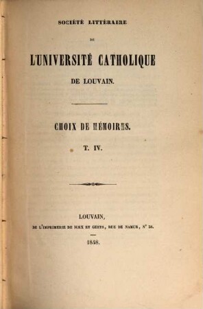 Choix de mémoires. 4. 1848