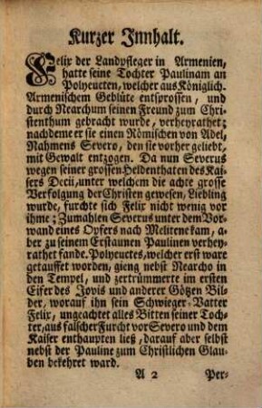 Der Märtyrer Polyeuctes : ein Christliches Trauerspiel Des Herrn Peter Corneille