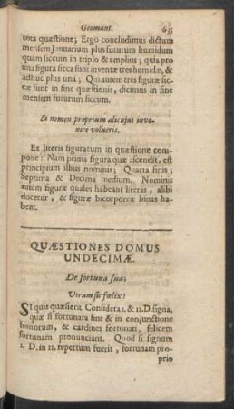 Quaestiones Domus Undecimae