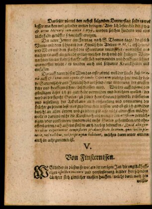 V. Von Finsternissen.