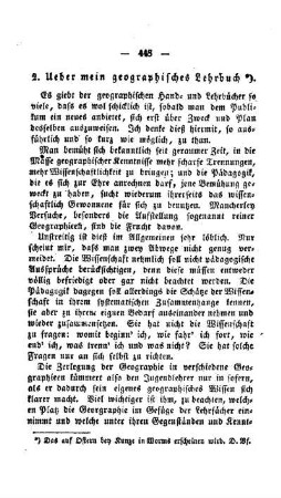 Ueber mein geographisches Lehrbuch
