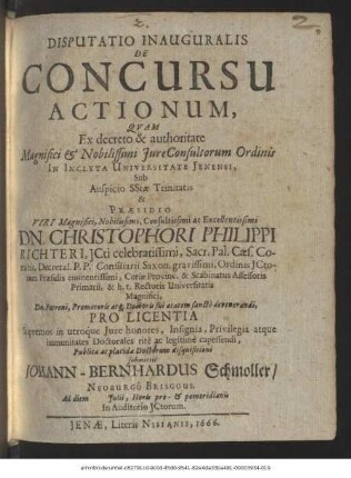 Disputatio Inauguralis De Concursu Actionum