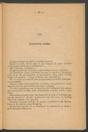 XIV - Cuarenta unzas