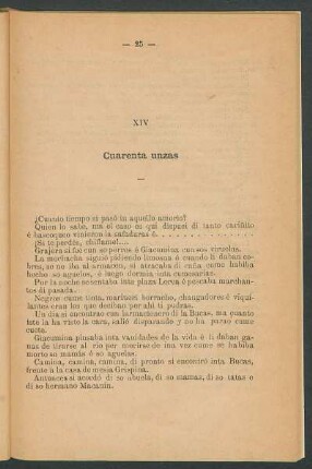 XIV - Cuarenta unzas