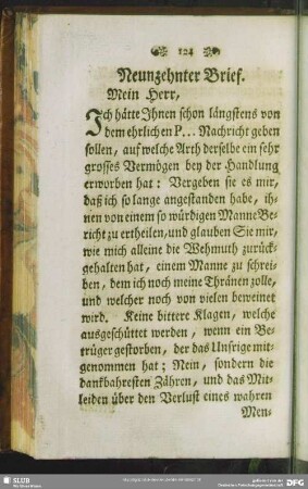 Neunzehnter Brief. Mein Herr,