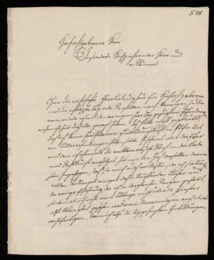 Brief von Johann Michael Keck an Johann Friedrich von Uffenbach