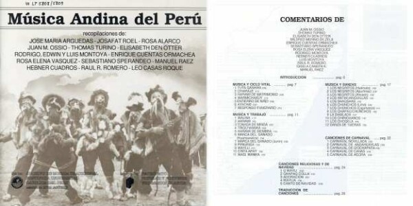 Música Andina del Perú. LP 2