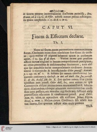 Caput VI: Finem & Effectum declarat