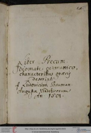 Ludwig Baumann, Gebetbuch