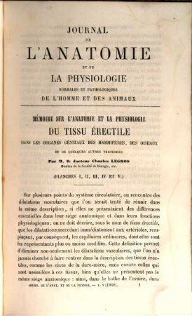 Journal de l'anatomie et de la physiologie normales et pathologiques de l'homme et des animaux, 5. 1868