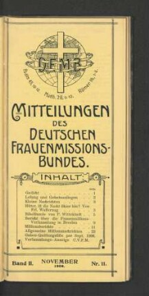 Band II. November 1908. Nr 11.