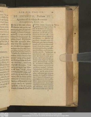 De Infinito, Tractatus II. Agendum esse de infinito & veterum de eo opiniones, Cap. IV.