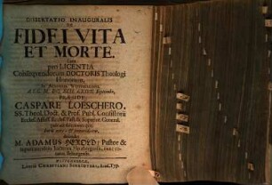 Dissertatio Inauguralis De Fidei Vita Et Morte