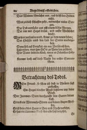 Betrachtung des Todes.