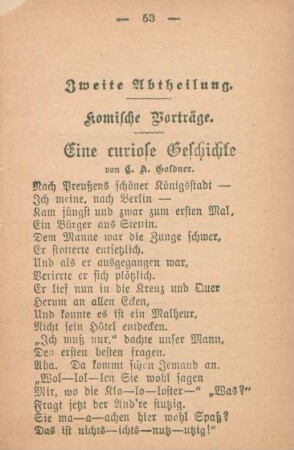 Eine curiose Geschichte