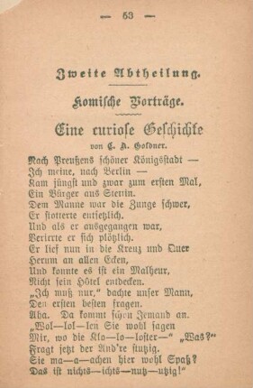 Eine curiose Geschichte