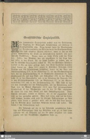 Großstädtische Sozialpolitik