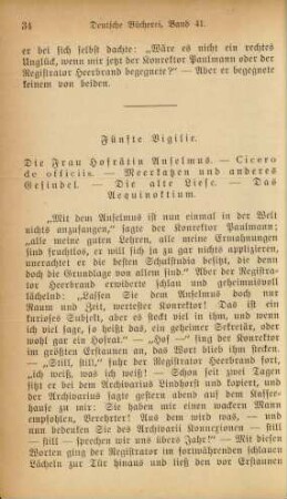 Fünfte Vigilie. Die Frau Hofrätin Anselmus ...