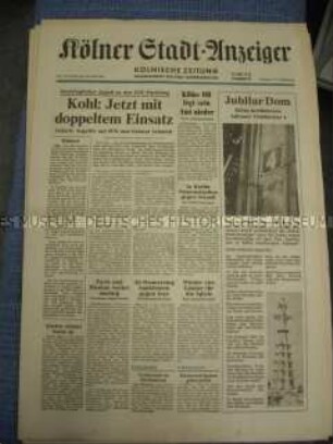 Lokale Tageszeitung "Kölner Stadt-Anzeiger" u.a. zum CDU-Parteitag 1980