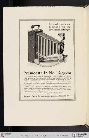 Rochester Optical Division, Eastman Kodak Co. [Premoette Jr. No. 1A Special Camera]