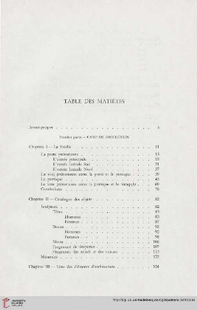 Table des matières