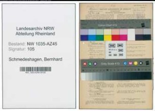 Entnazifizierung Bernhard Schmedeshagen , geb. 17.03.1890 (Architekt)