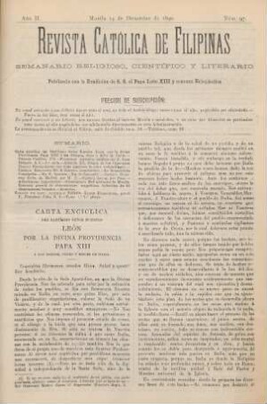 Ano II. Manila 14 de Diciembre de 1890, Núm. 97