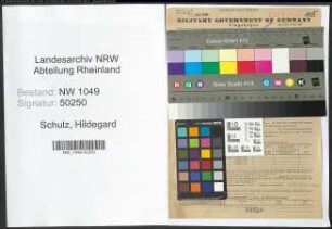 Entnazifizierung Hildegard Schulz , geb. 16.11.1897 (Angestellte)