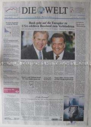 Tageszeitung "Die Welt" zum Staatsbesuch von US-Präsident Bush in der Bundesrepublik