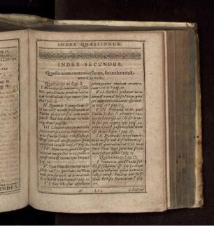 Index Quaestionum. Index Secundus. Quaestionum controversarum, secundum ordinem Capitum.