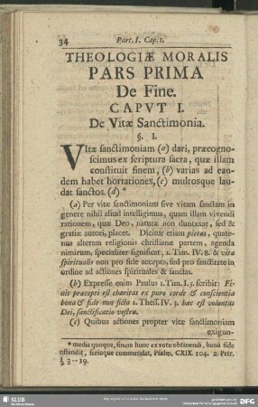 Theologiae Moralis Pars Prima De Fine