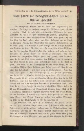 Was haben die Bilbelgesellschaften für die Mission geleistet?
