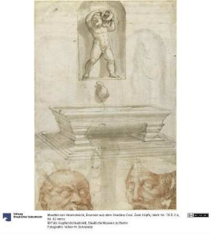 Brunnen aus dem Giardino Cesi. Zwei Köpfe