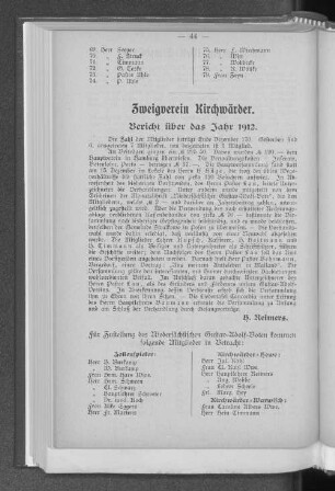 Zweigverein Kirchwärder.