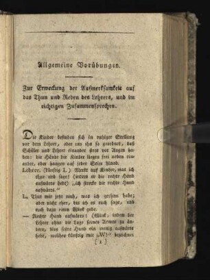 Allgemeine Voruebungen