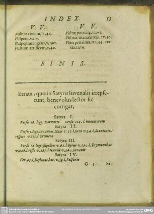 Errata, quae in Satyris Juvenalis irrepserunt, benevolus lector sic corrigat
