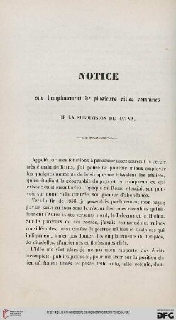 Notice sur l'emplacement de plusieurs villes romaines