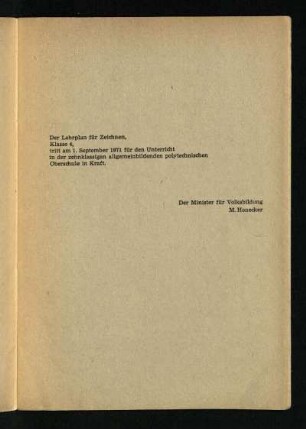 Der Lehrplan für ...