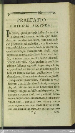 Praefatio Editionis Secundae