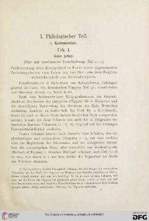 I. Philologischer Teil