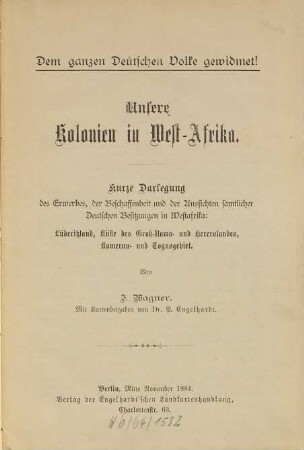 Unsere Kolonien in West-Afrika