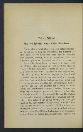 Dritter Abschnitt. Aus den späteren venetianischen Relationen.
