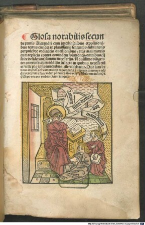 Doctrinale : P. 1-4. P. 1-2 mit Glossa notabilis von Gerardus de Zutphania und P. 2 mit Vorrede "Quam pulchra tabernacula ..." P. 3-4 mit Kommentar von Ludovicus de Guaschis. 2